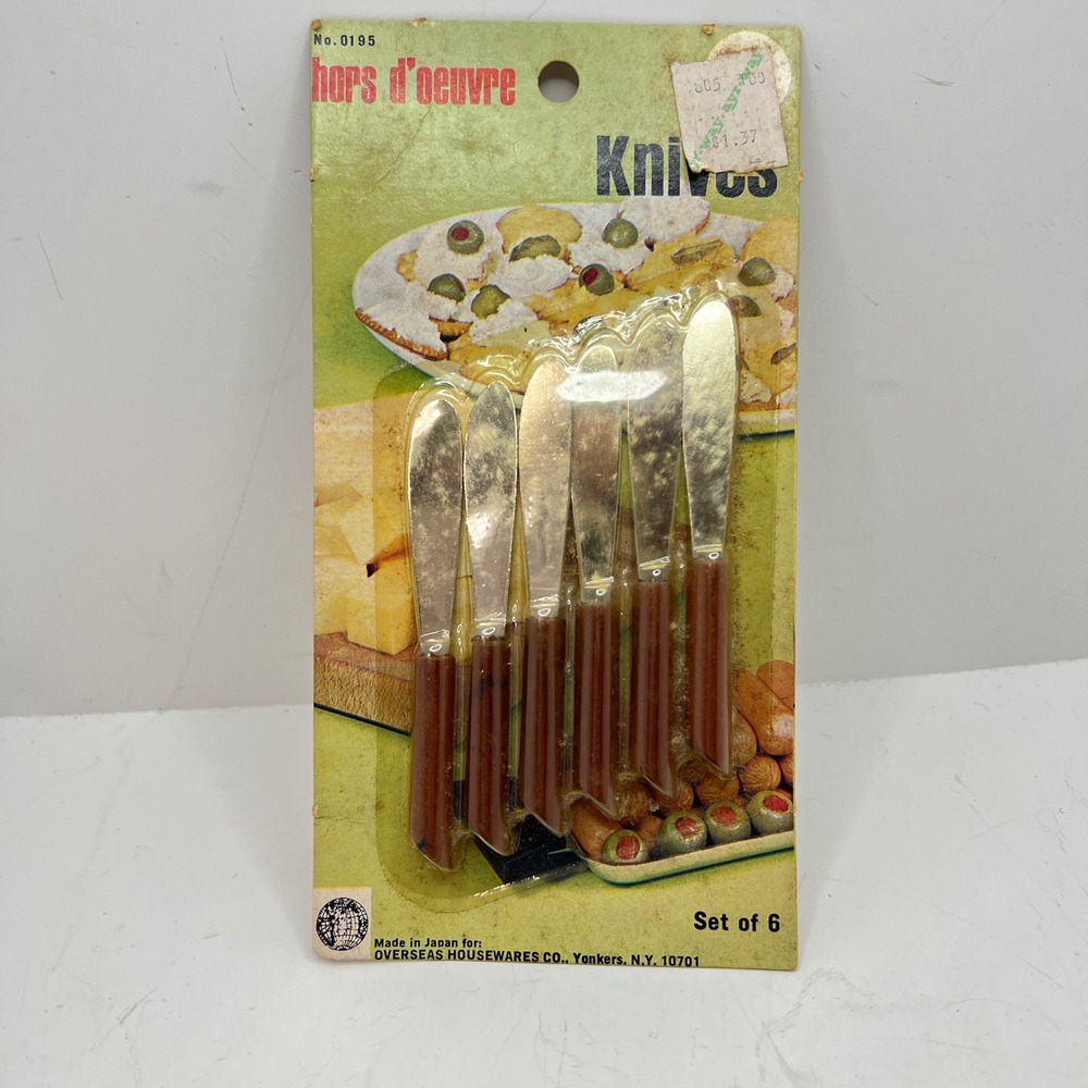 Overseas Housewares Co Hors D'oeuvre Knives Set of 6 Made in Japan Vintage New